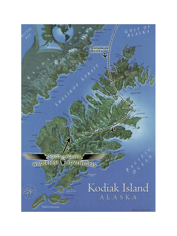 Kodiak Island, Alaska Map